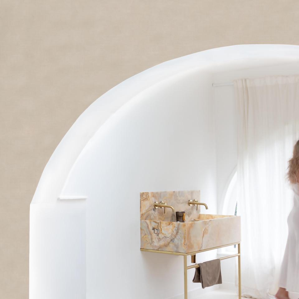 Galerie GDMN1003 Little Dreamers Textile Plain Beige Wallpaper GDMN1003 Beige Wallpaper