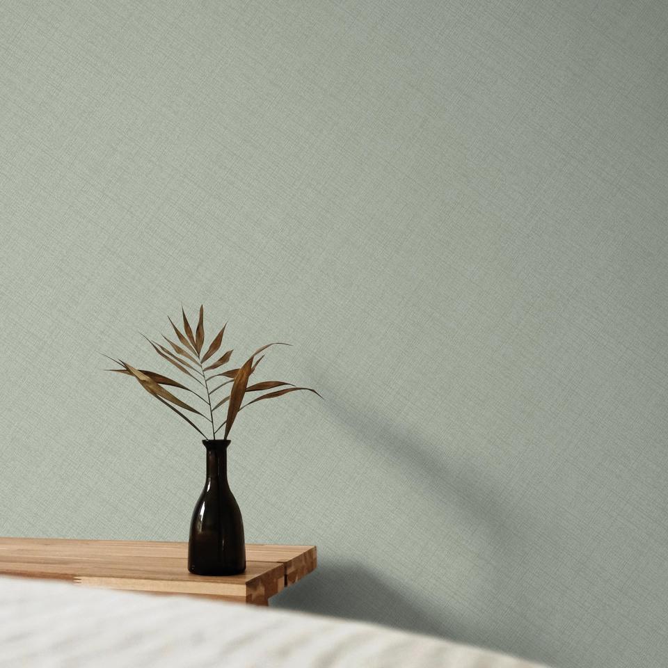 Galerie GDMN1009 Little Dreamers Textile Plain Green Wallpaper GDMN1009 Green Wallpaper
