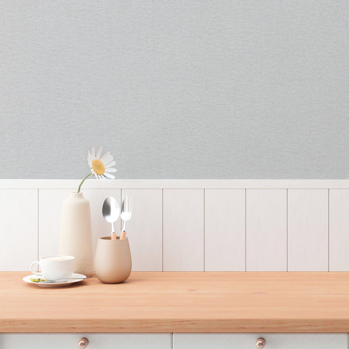 Galerie GG82114 Hygge Home Plain Texture Grey Wallpaper GG82114 Grey Wallpaper