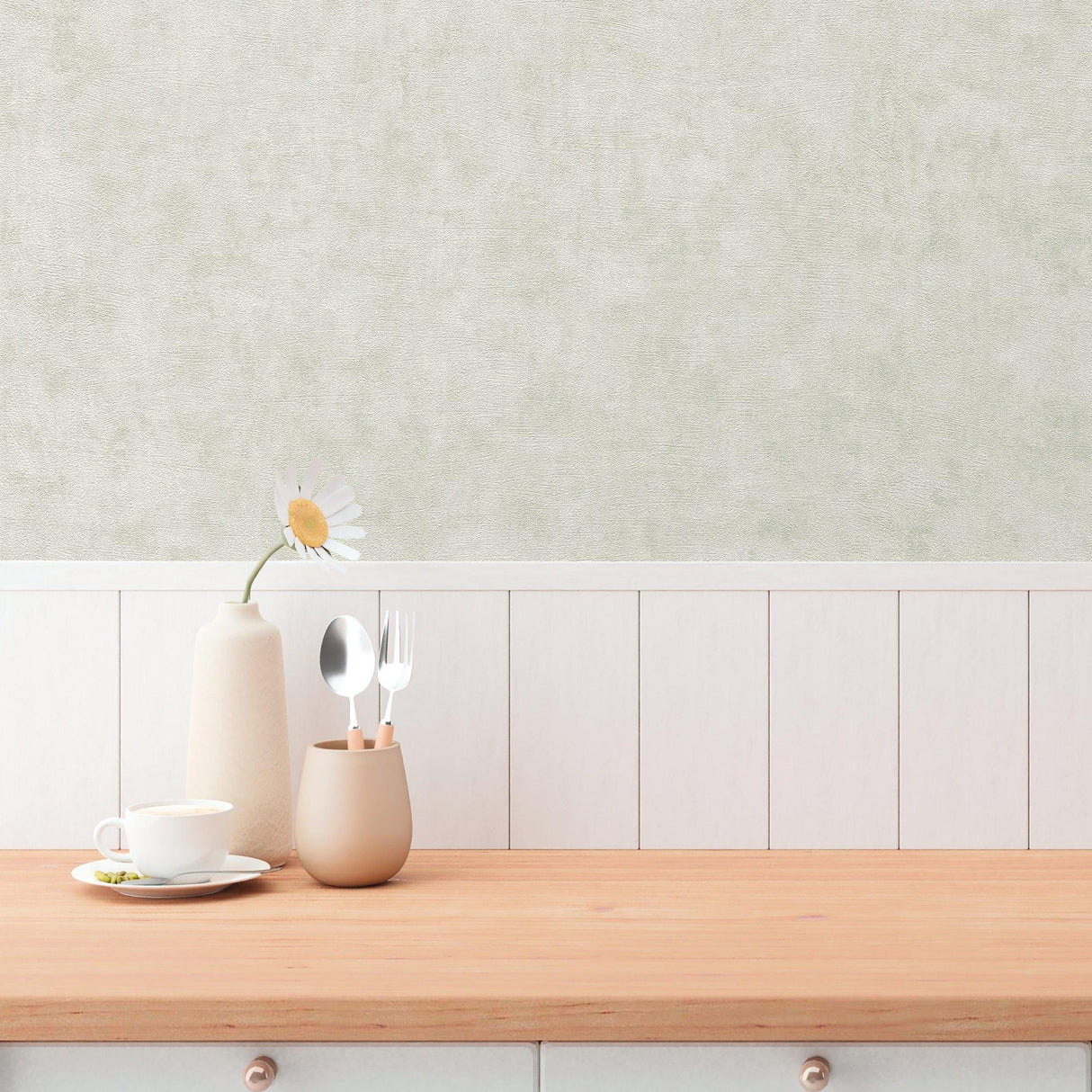 Galerie GG82116 Hygge Home Industrial Wash Motif Green Wallpaper GG82116 Green Wallpaper