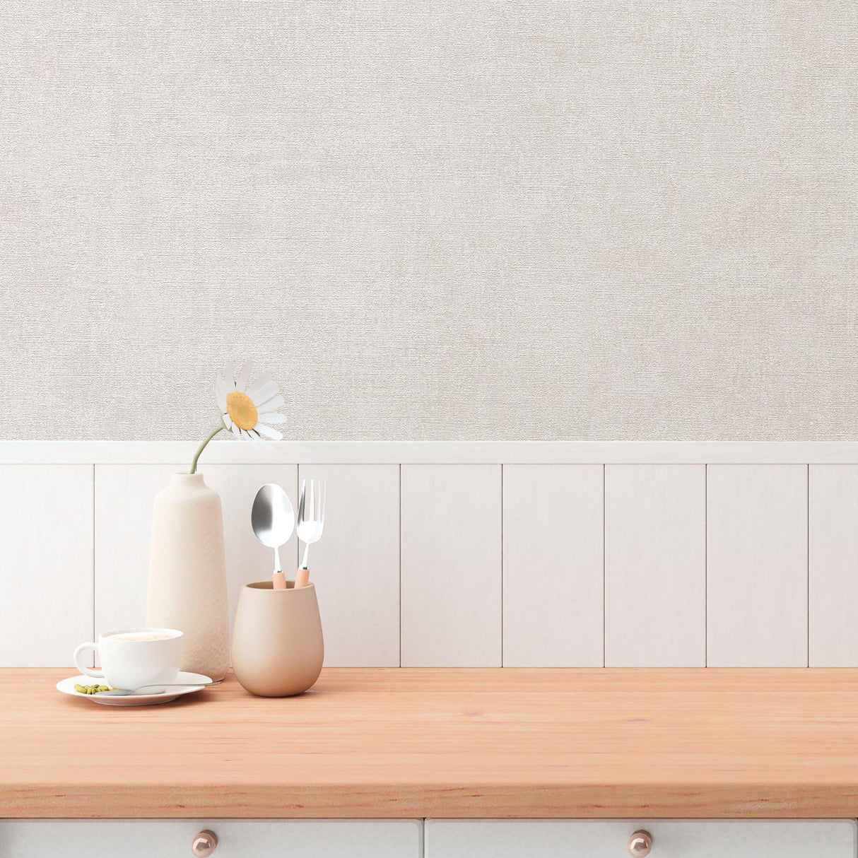 Galerie GG82122 Hygge Home Plain Texture Beige Wallpaper GG82122 Beige Wallpaper