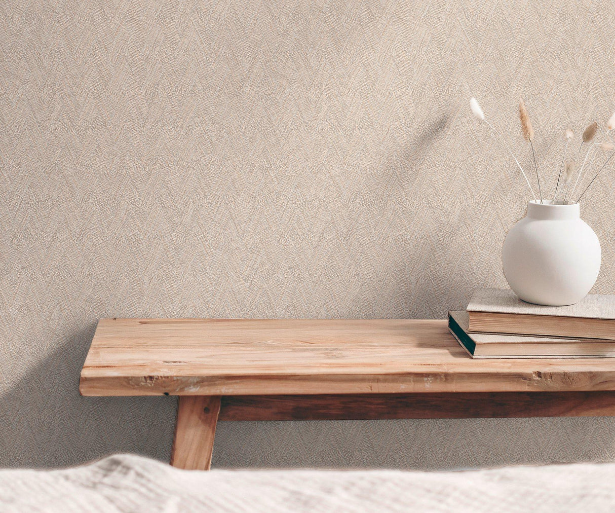 Galerie GG82125 Hygge Home Herringbone Weave Motif Brown Wallpaper GG82125 Brown Wallpaper