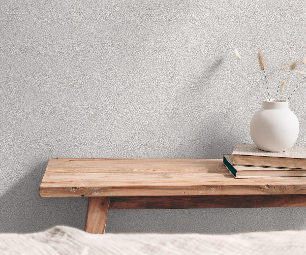 Galerie GG82128 Hygge Home Herringbone Weave Motif Grey Wallpaper GG82128 Grey Wallpaper