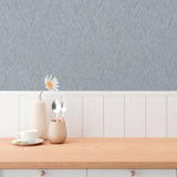 Galerie GG82129 Hygge Home Herringbone Weave Motif Blue Wallpaper GG82129 Blue Wallpaper