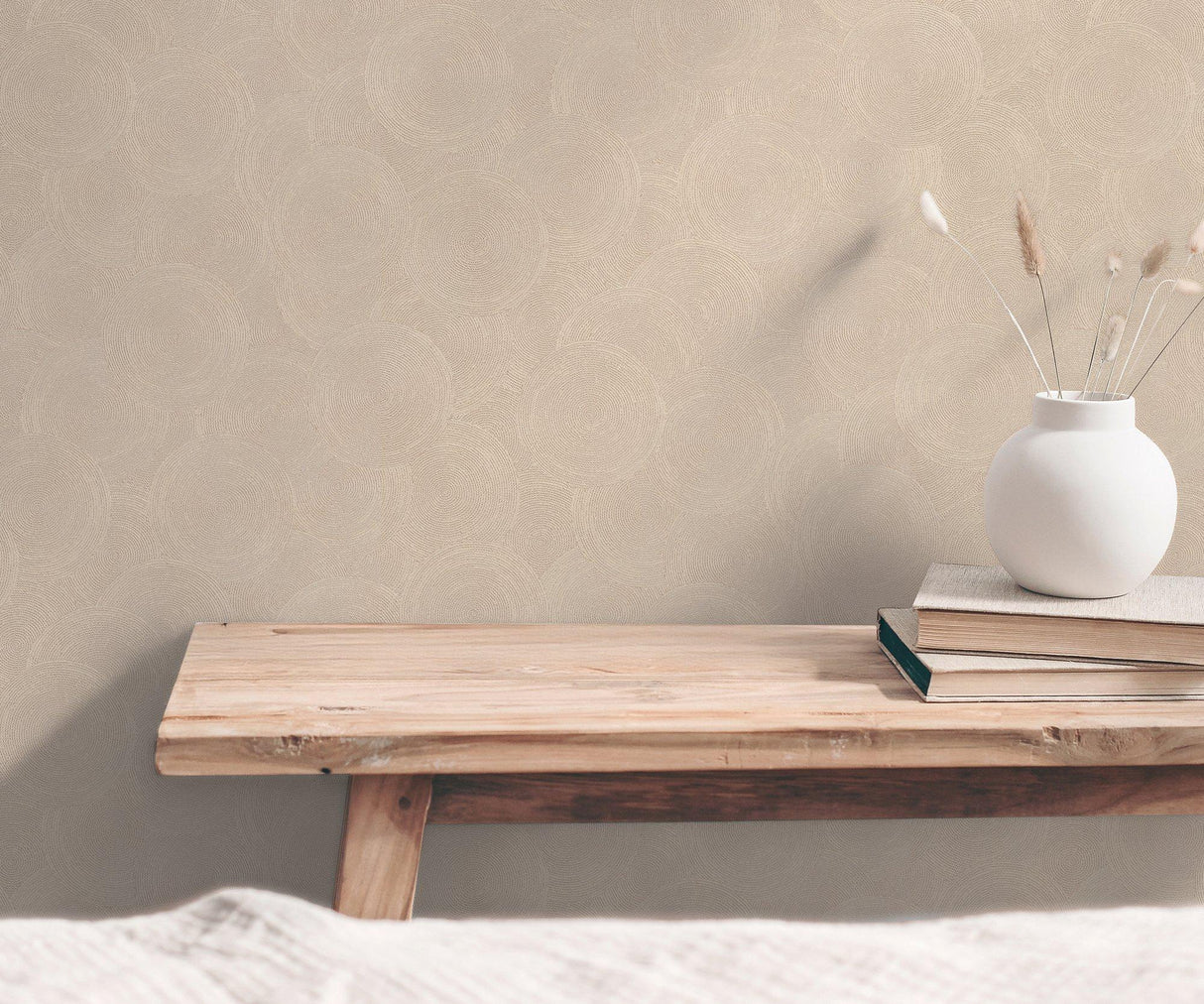 Galerie GG82133 Hygge Home Stone Circles Motif Brown Wallpaper GG82133 Brown Wallpaper