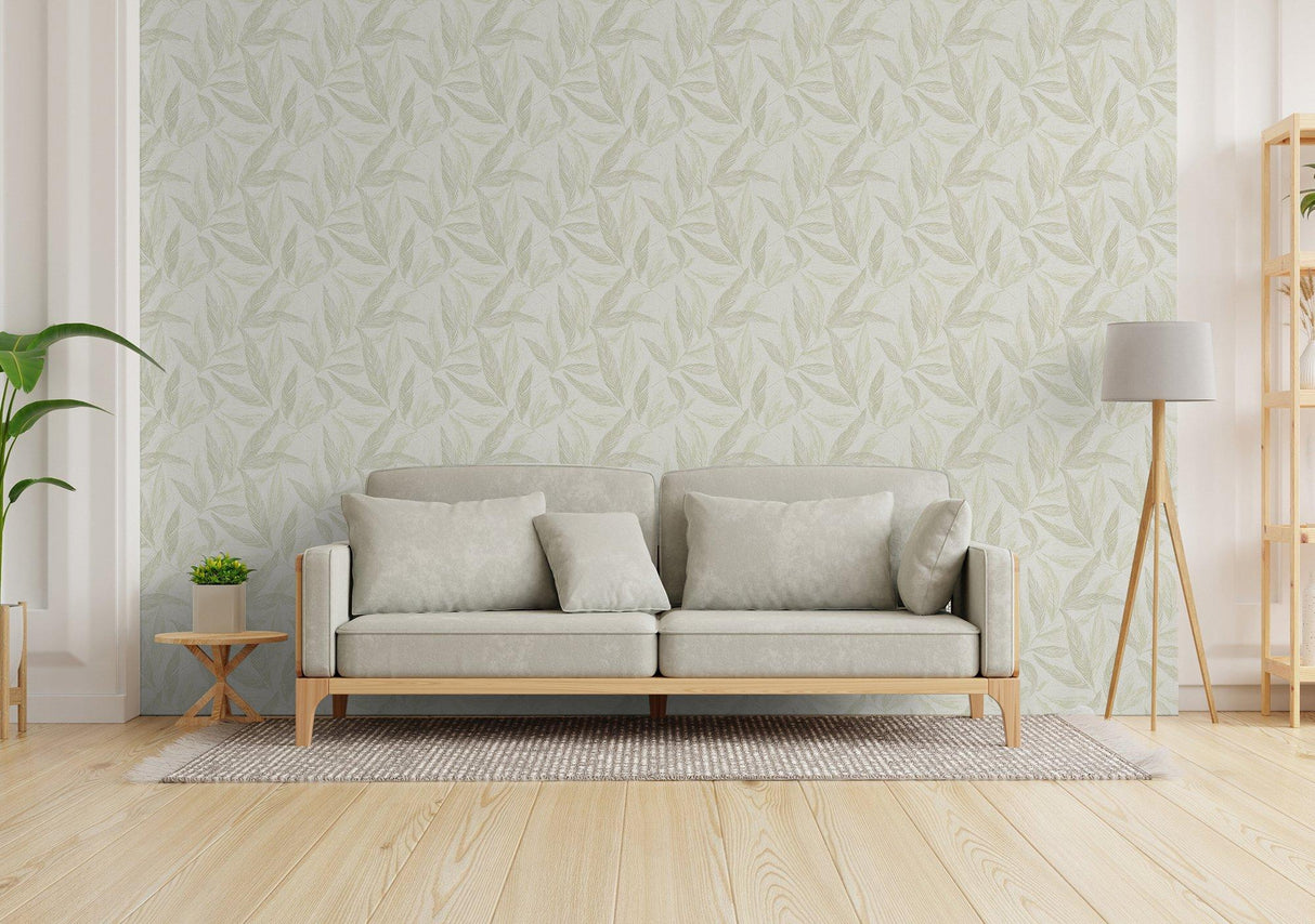 Galerie GG82146 Hygge Home Fern Weave Motif Green Wallpaper GG82146 Green Wallpaper