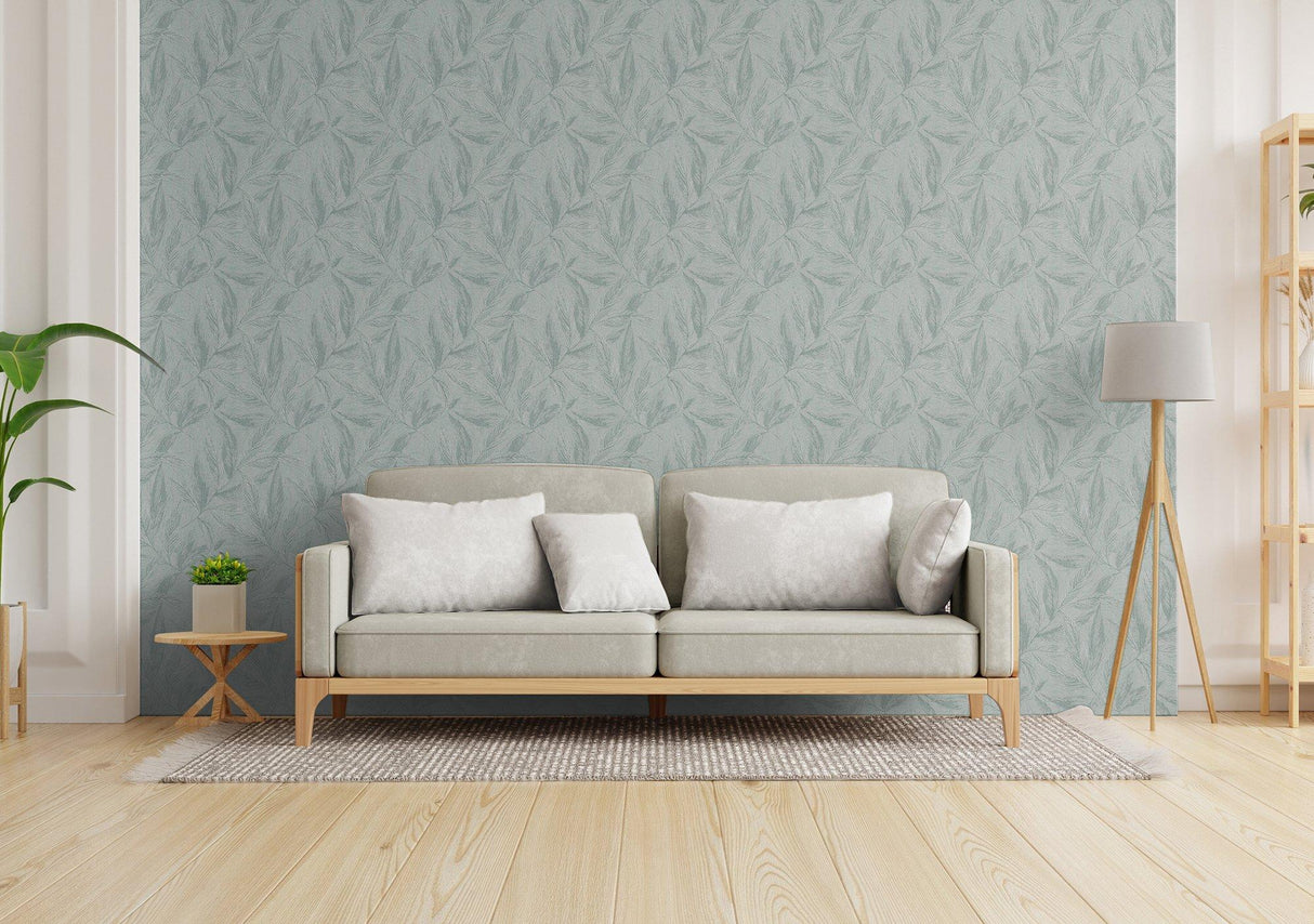 Galerie GG82150 Hygge Home Fern Weave Motif Green Wallpaper GG82150 Green Wallpaper