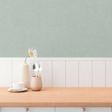 Galerie GG82152 Hygge Home Plain Texture Green Wallpaper GG82152 Green Wallpaper