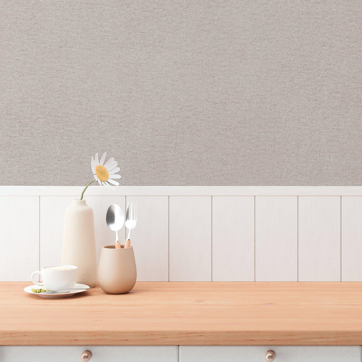 Galerie GG82158 Hygge Home Plain Texture Brown Wallpaper GG82158 Brown Wallpaper