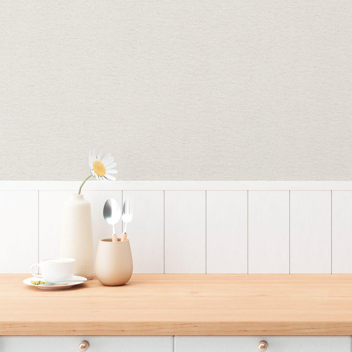 Galerie GG82167 Hygge Home Plain Texture Beige Wallpaper GG82167 Beige Wallpaper