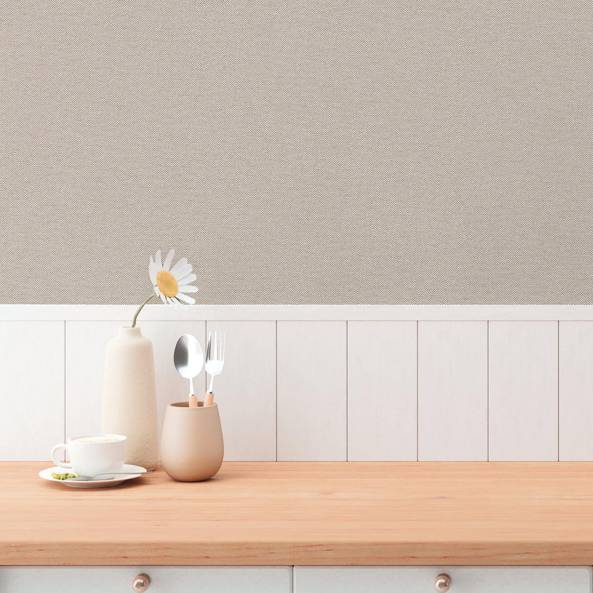 Galerie GG82168 Hygge Home Plain Texture Beige Wallpaper GG82168 Beige Wallpaper
