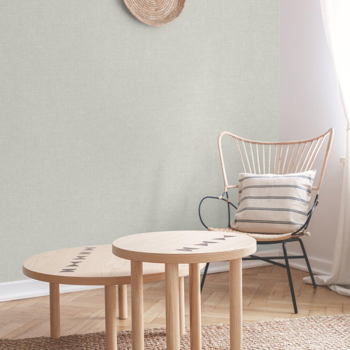 Galerie INA71003 Inia Textile Plain Grey Wallpaper INA71003 Grey Wallpaper