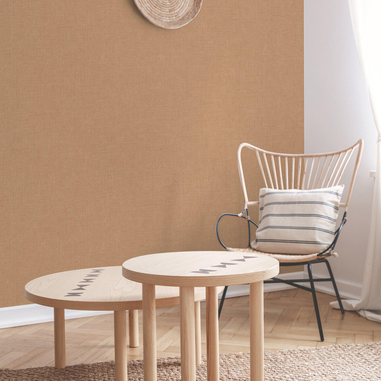 Galerie INA71010 Inia Textile Plain Orange Wallpaper INA71010 Orange Wallpaper