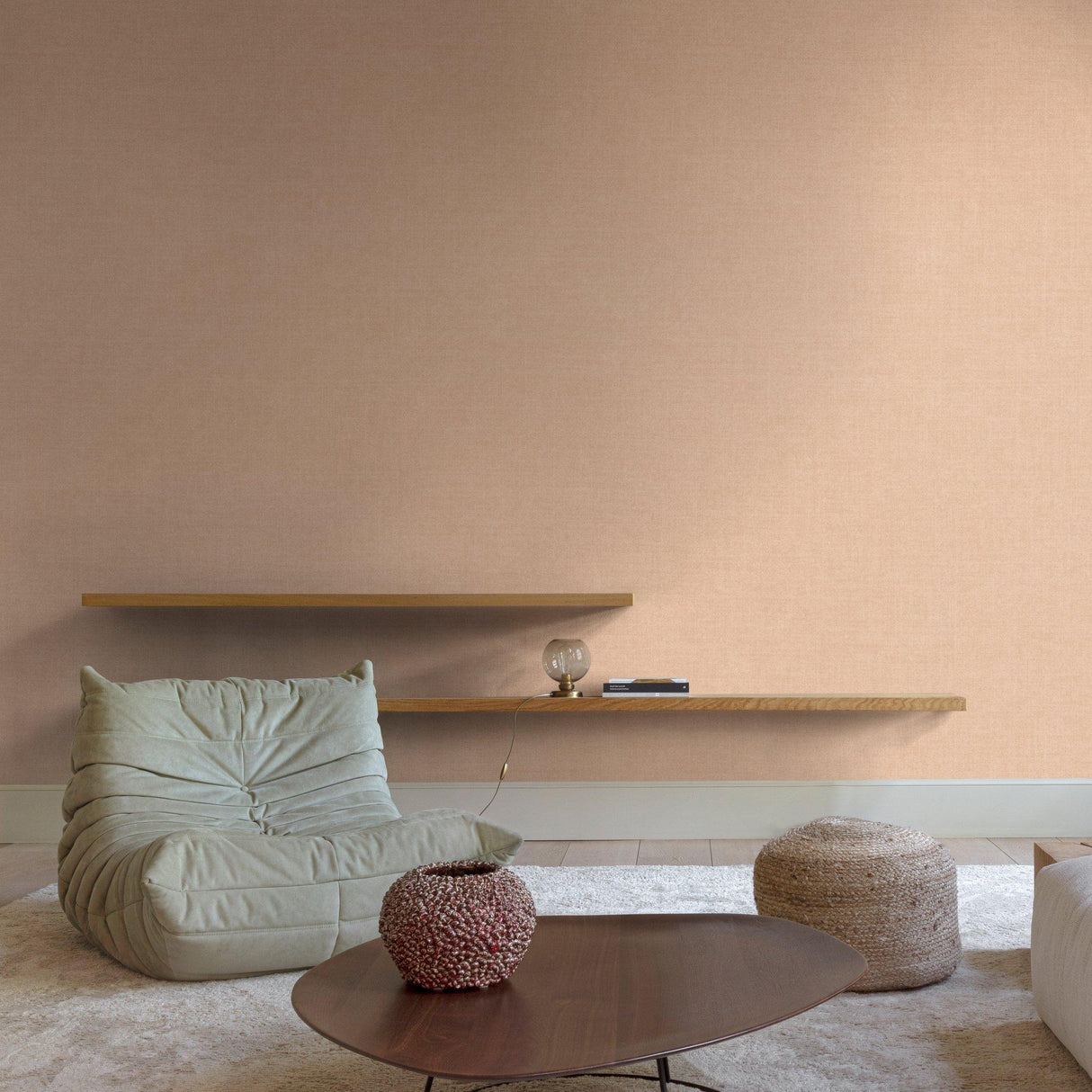 Galerie INA71012 Inia Textile Plain Pink Wallpaper INA71012 Pink Wallpaper