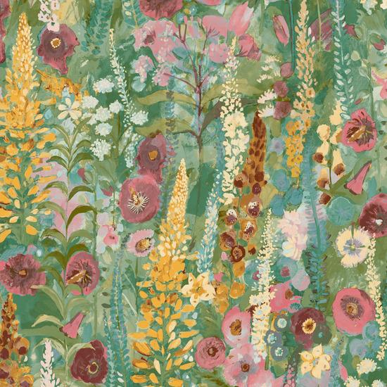 Galerie INA74601 Inia Classical Floral All-over Pink Wallpaper INA74601 Pink Wallpaper
