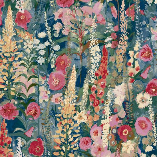 Galerie INA74602 Inia Classical Floral All-over Red Wallpaper INA74602 Red Wallpaper