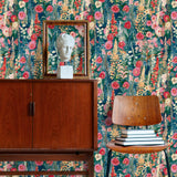 Galerie INA74602 Inia Classical Floral All-over Red Wallpaper INA74602 Red Wallpaper