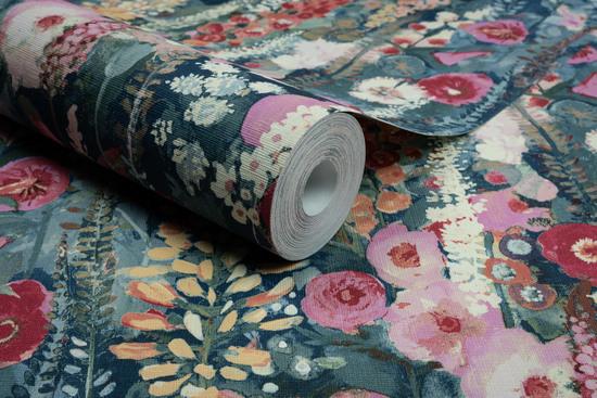 Galerie INA74602 Inia Classical Floral All-over Red Wallpaper INA74602 Red Wallpaper