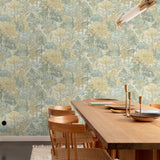 Galerie INA78603 Inia Classical Floral All-over Green Wallpaper INA78603 Green Wallpaper