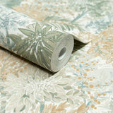 Galerie INA78603 Inia Classical Floral All-over Green Wallpaper INA78603 Green Wallpaper