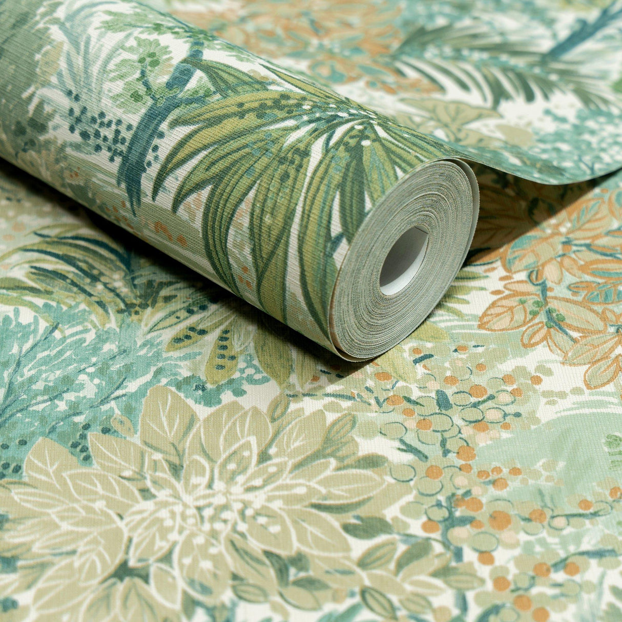 Galerie INA78602 Inia Classical Floral All-over Green Wallpaper INA78602 Green Wallpaper