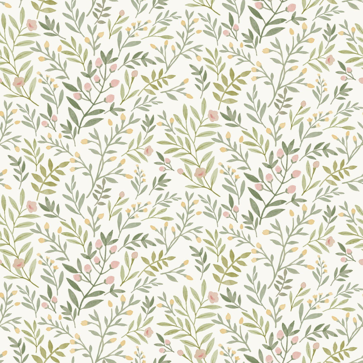 Galerie INA78801 Inia Classical Floral All-over Green Wallpaper INA78801 Green Wallpaper
