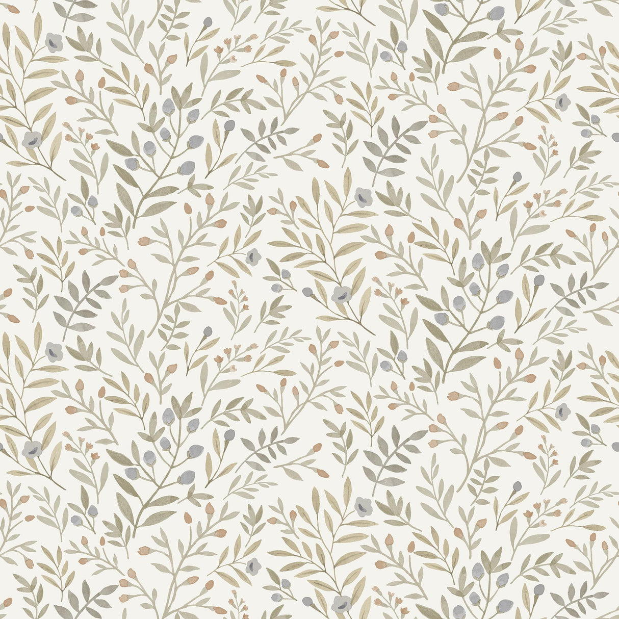 Galerie INA78802 Inia Classical Floral All-over Green Wallpaper INA78802 Green Wallpaper