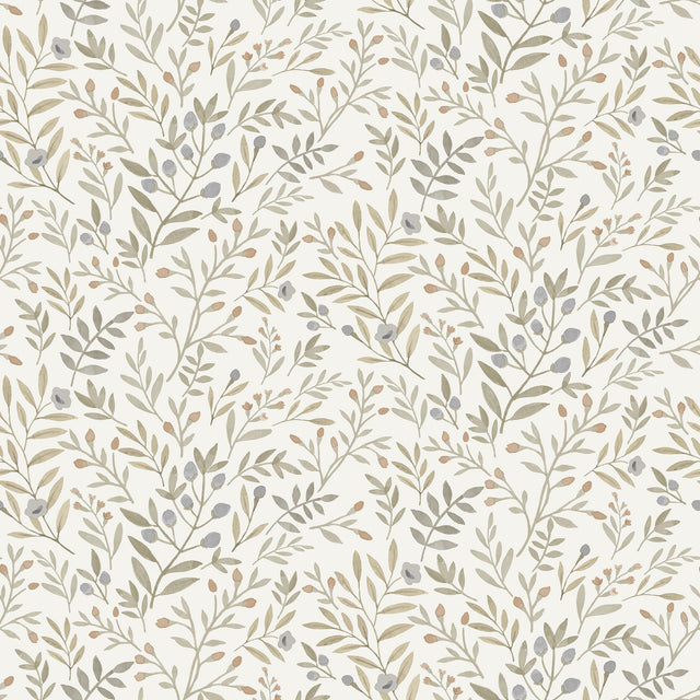 Galerie INA78802 Inia Classical Floral All-over Green Wallpaper INA78802 Green Wallpaper