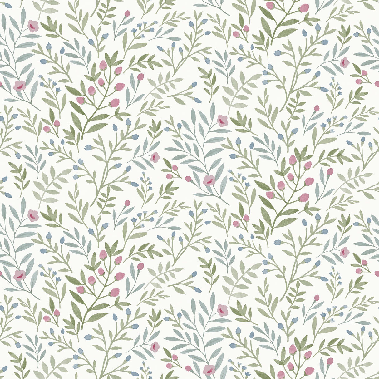 Galerie INA78803 Inia Classical Floral All-over Blue Wallpaper INA78803 Blue Wallpaper