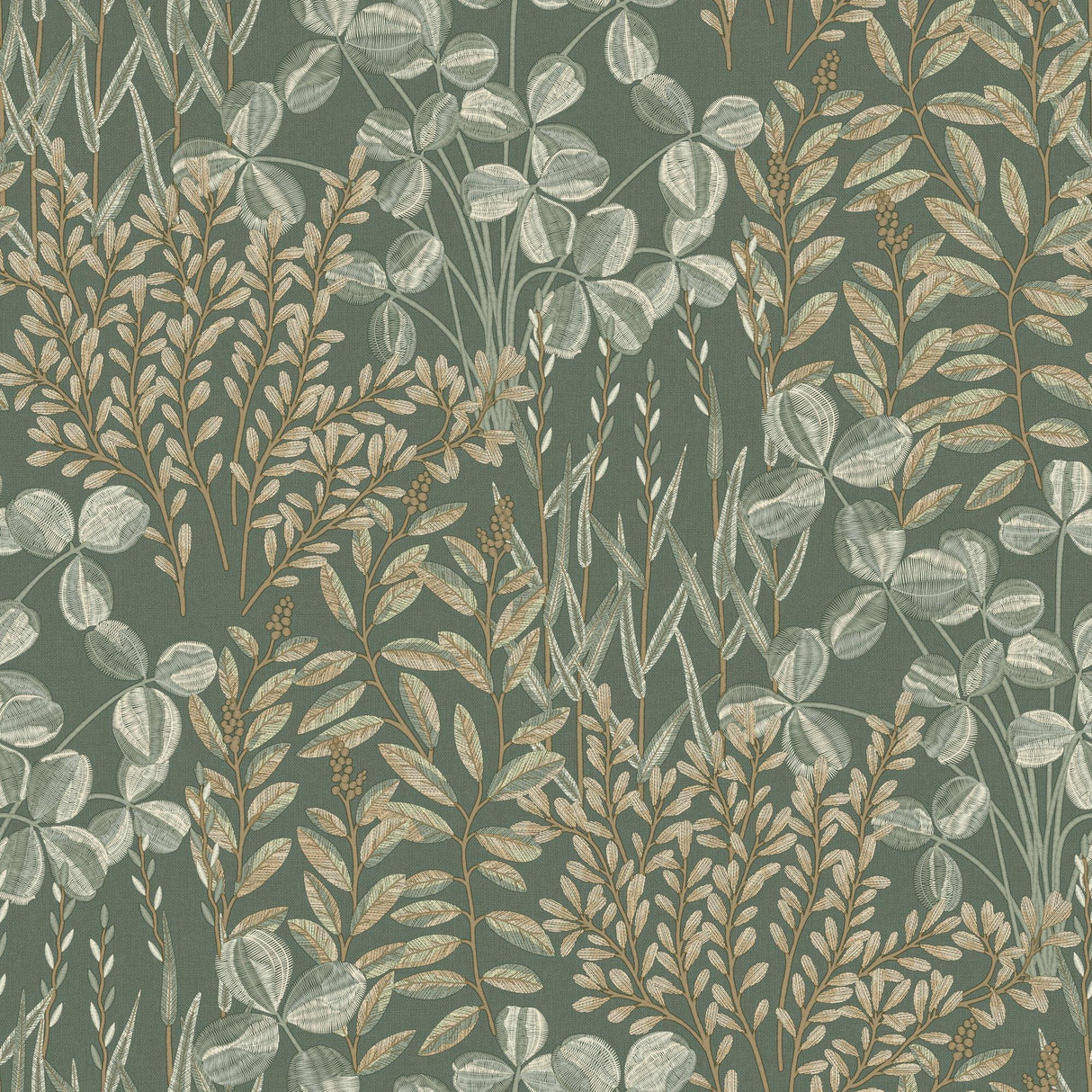 Galerie INA78901 Inia Branched Leaves All-over Green Wallpaper INA78901 Green Wallpaper