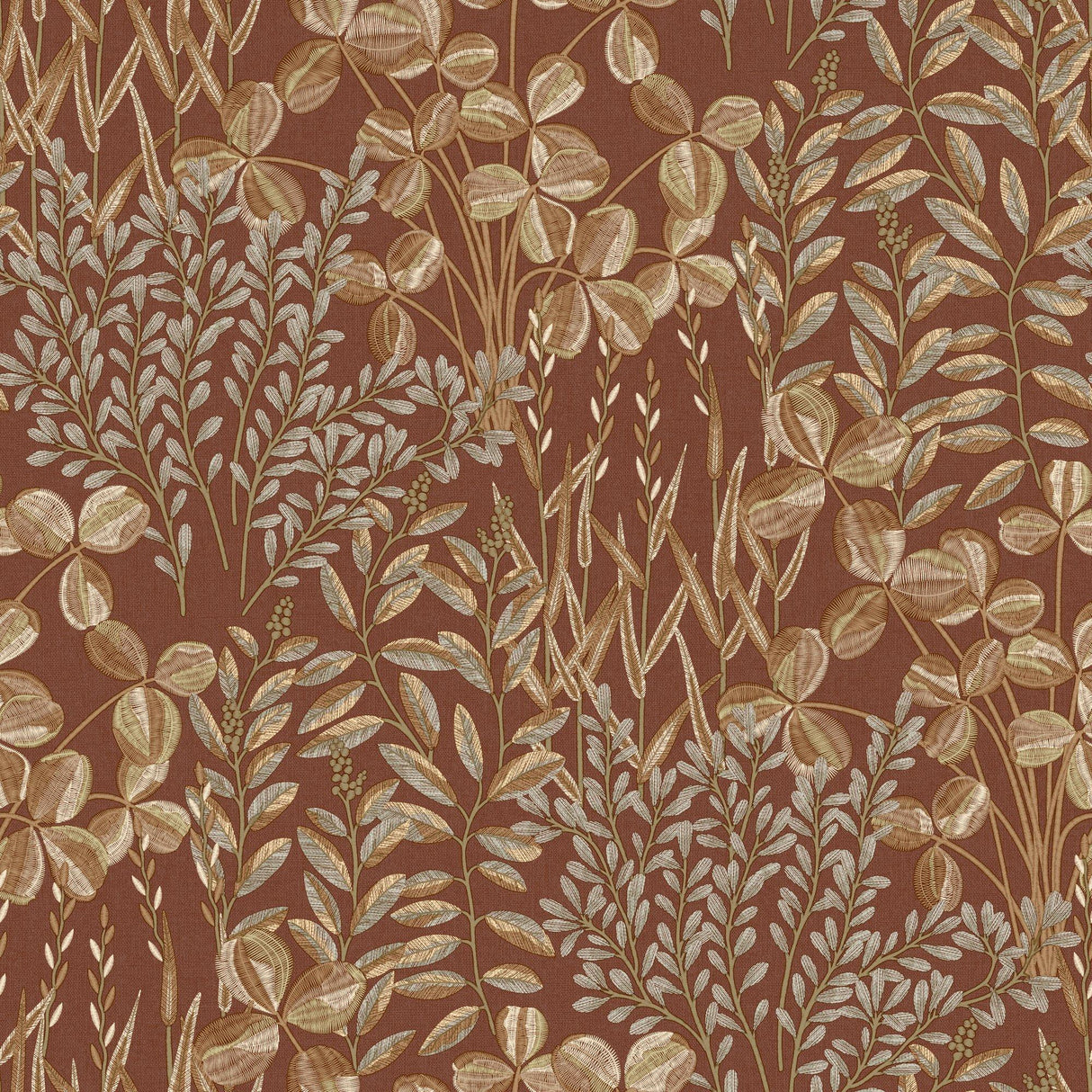 Galerie INA78902 Inia Branched Leaves All-over Red Wallpaper INA78902 Red Wallpaper