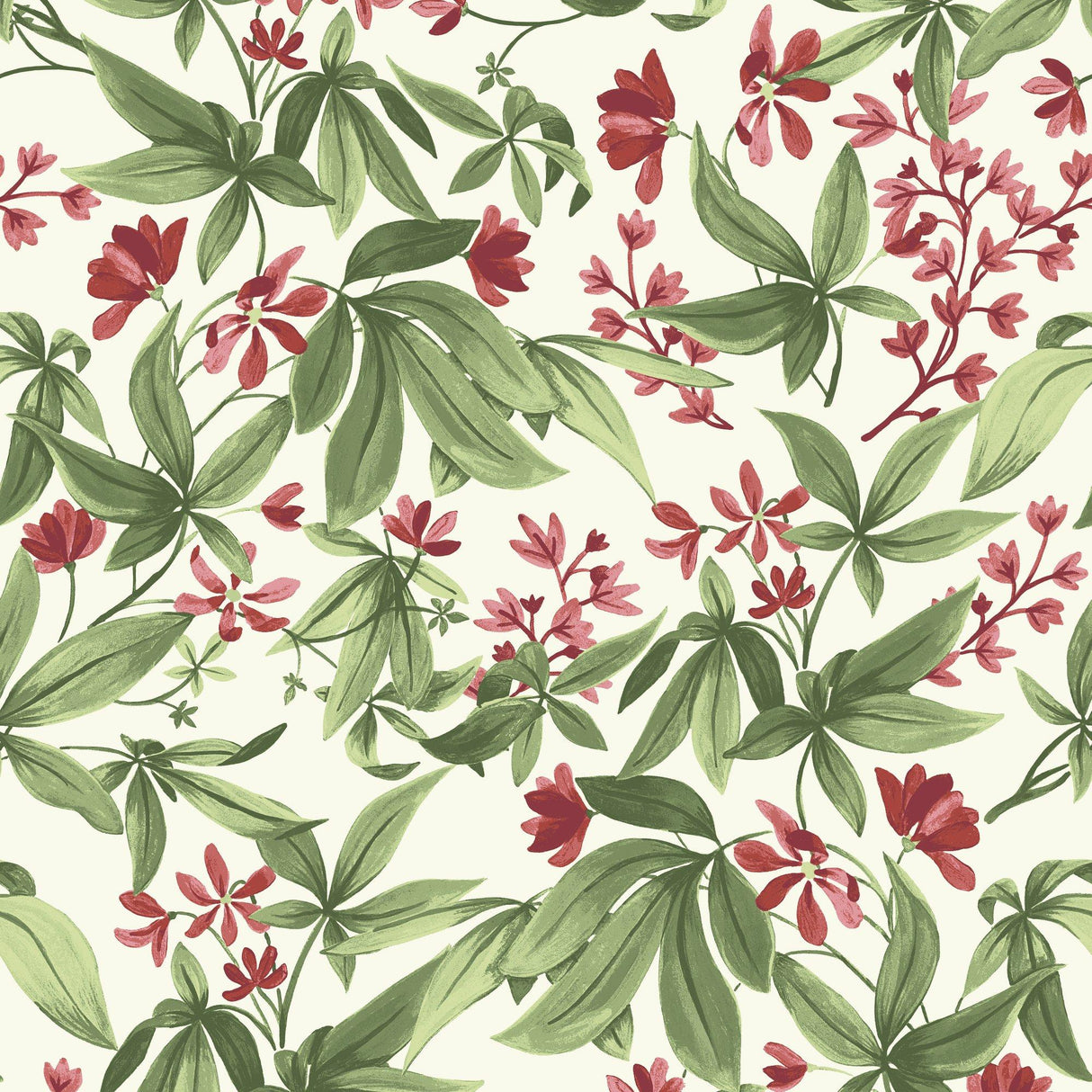Galerie INA80401 Inia Classical Floral All-over Green Wallpaper INA80401 Green Wallpaper