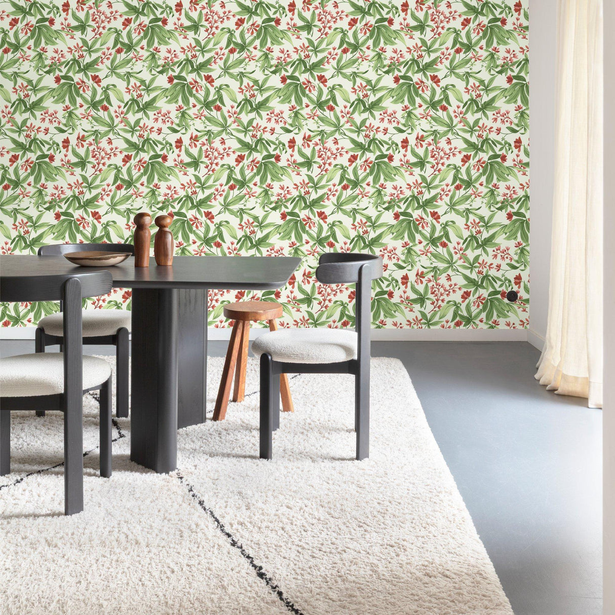 Galerie INA80401 Inia Classical Floral All-over Green Wallpaper INA80401 Green Wallpaper