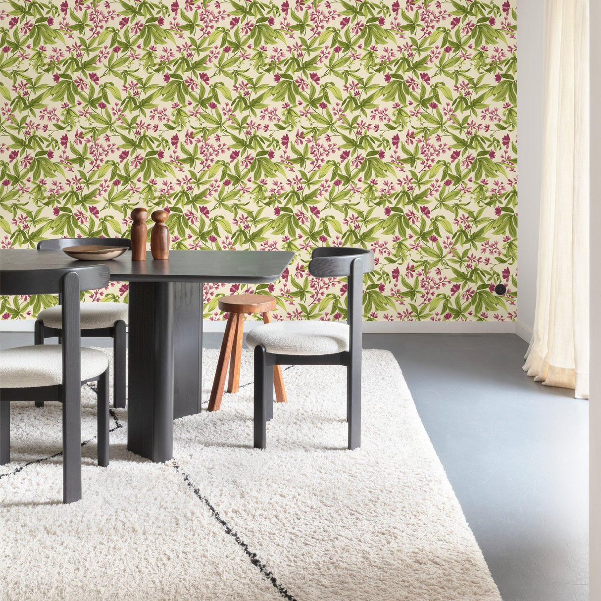 Galerie INA80402 Inia Classical Floral All-over Green Wallpaper INA80402 Green Wallpaper