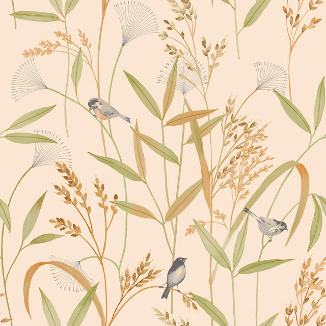 Galerie INA83501 Inia Branched Leaves All-over Beige Wallpaper INA83501 Beige Wallpaper