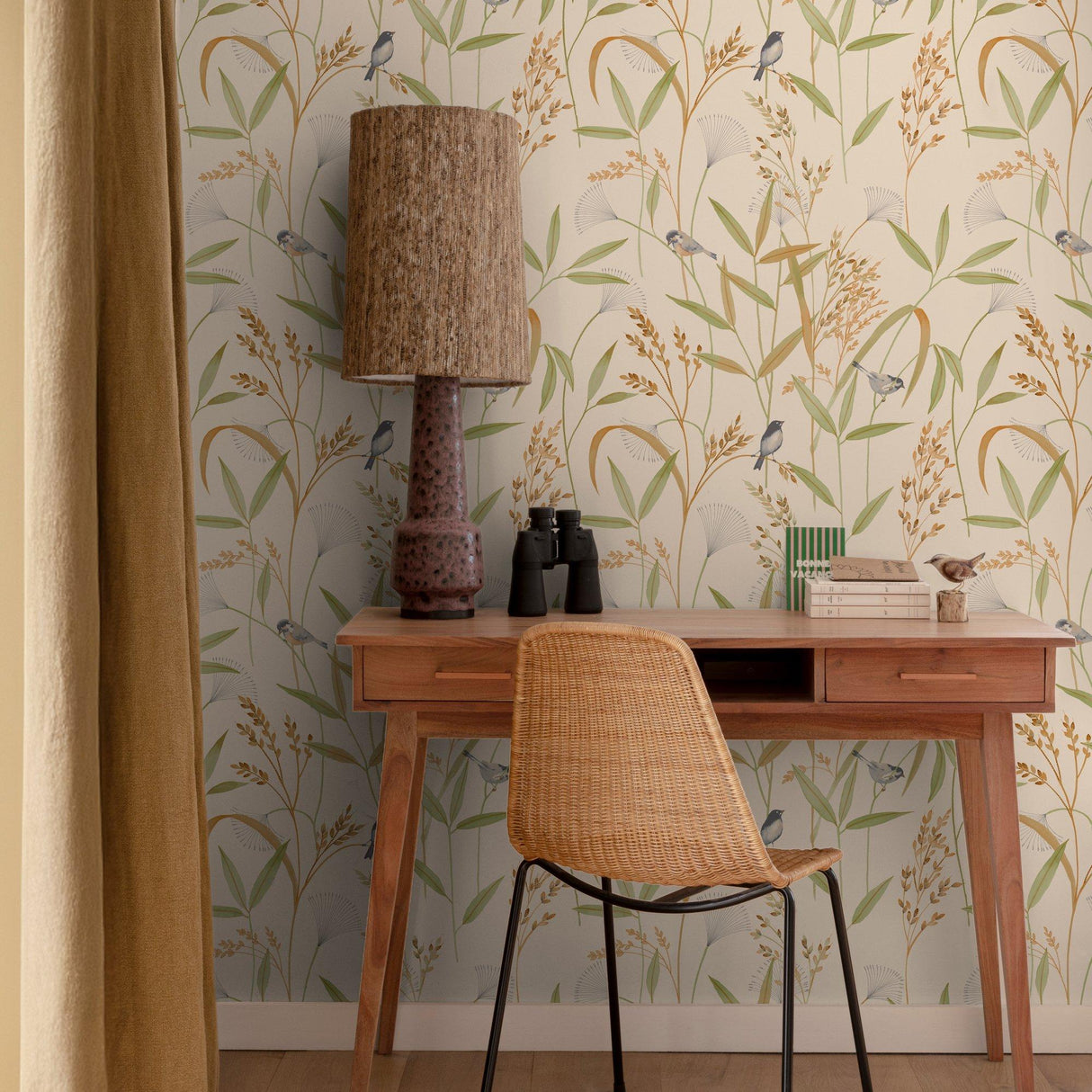 Galerie INA83501 Inia Branched Leaves All-over Beige Wallpaper INA83501 Beige Wallpaper