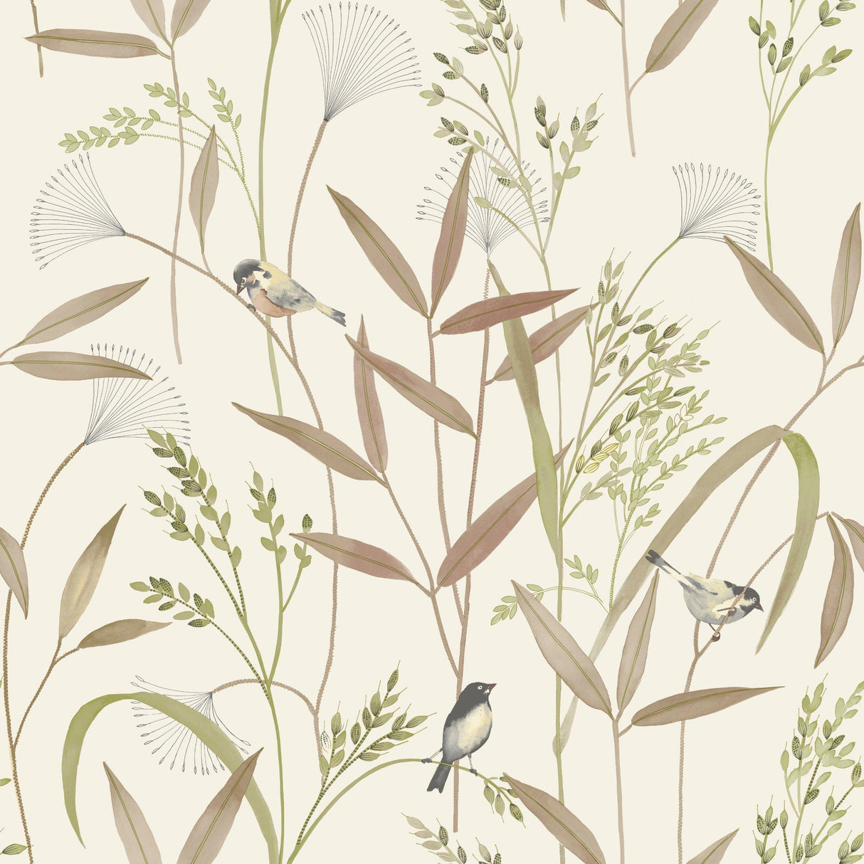 Galerie INA83502 Inia Branched Leaves All-over Beige Wallpaper INA83502 Beige Wallpaper