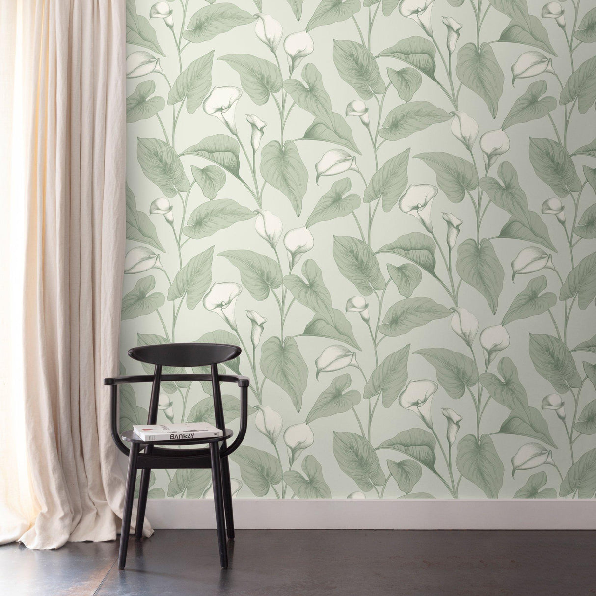 Galerie INA83601 Inia Branched Leaves All-over Green Wallpaper INA83601 Green Wallpaper