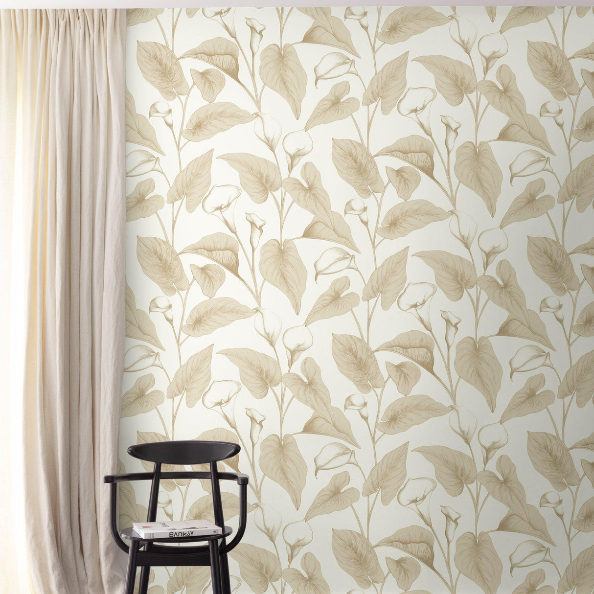 Galerie INA83602 Inia Branched Leaves All-over Beige Wallpaper INA83602 Beige Wallpaper