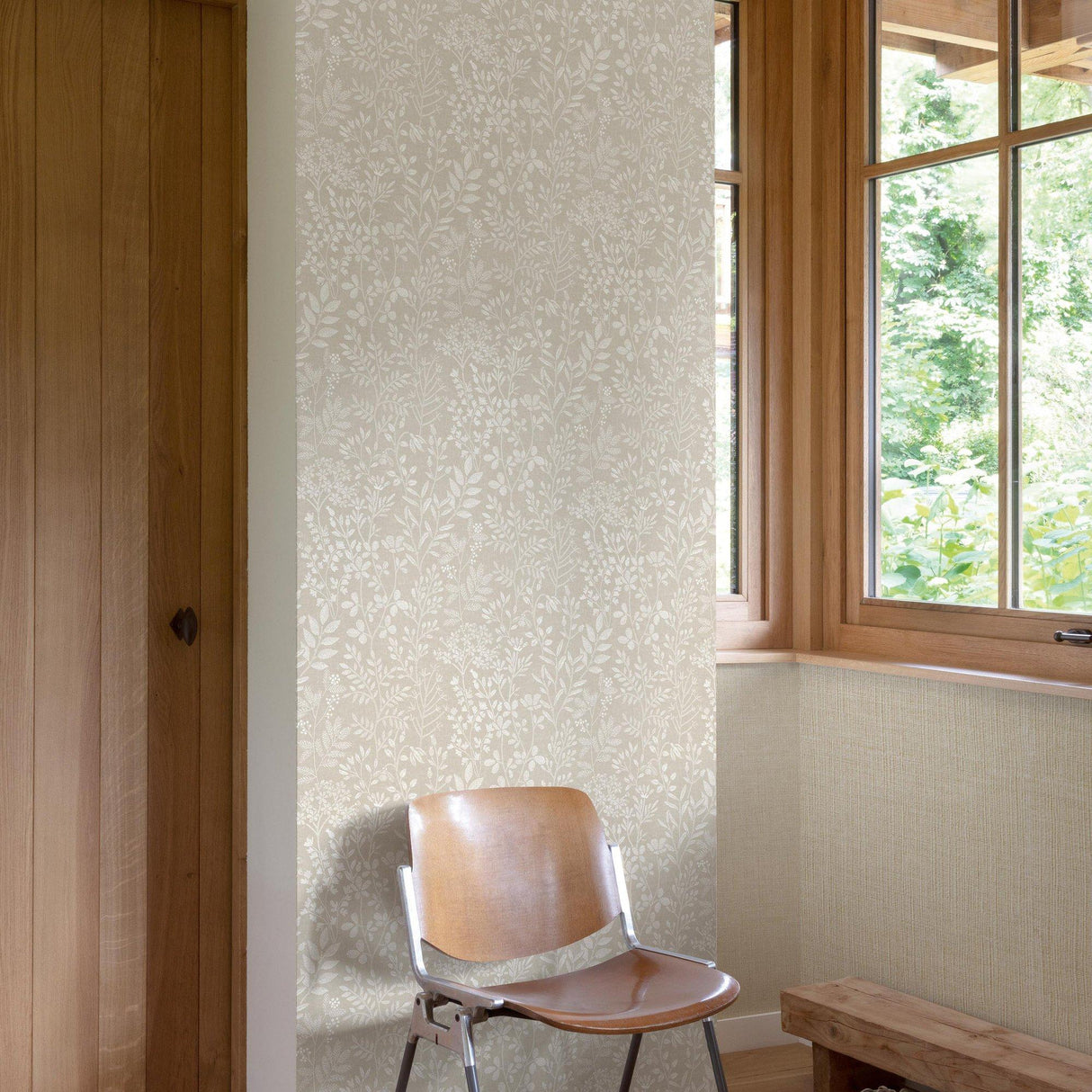 Galerie KR205002 Karuna Branched Leaves All-over Beige Wallpaper KR205002 Beige Wallpaper