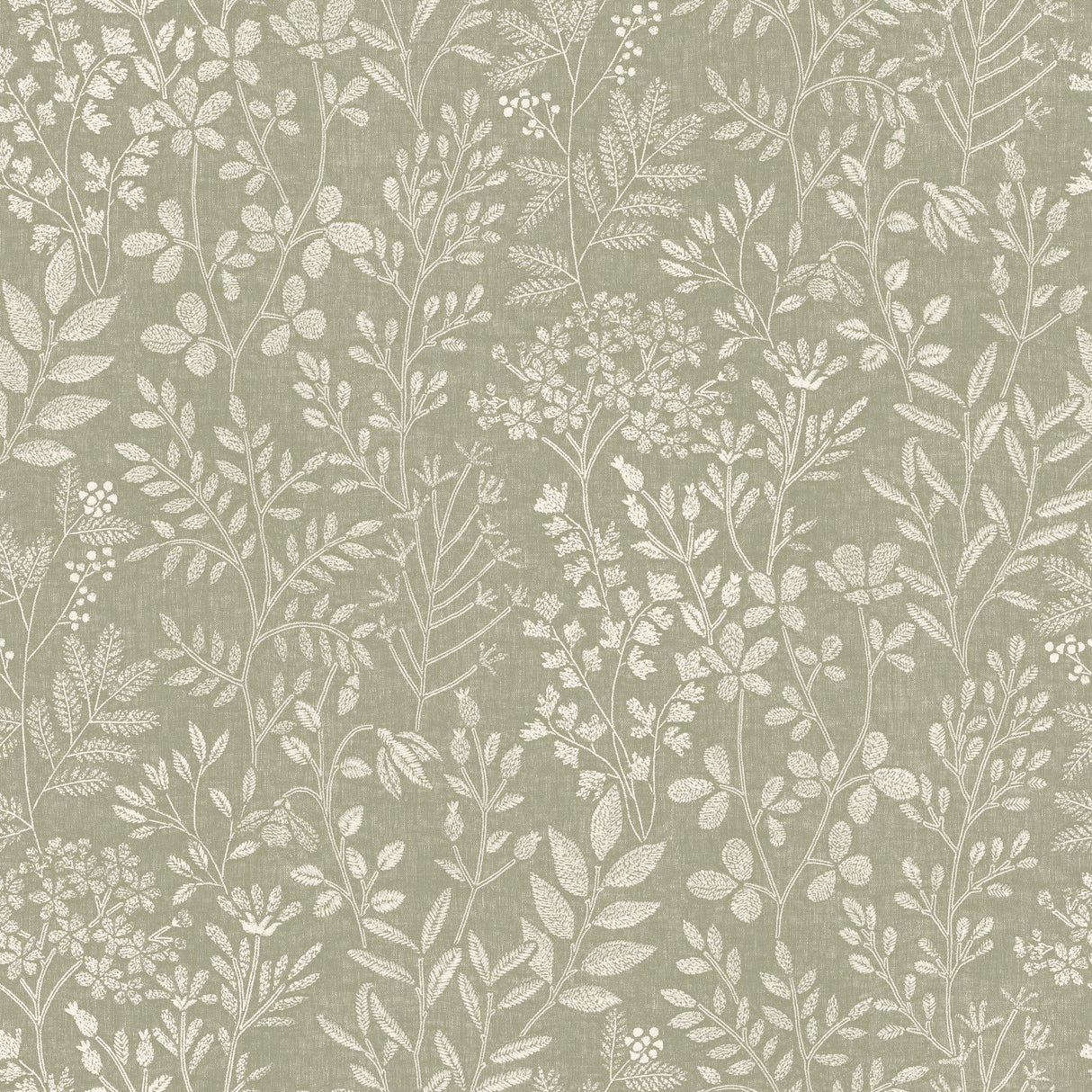 Galerie KR205003 Karuna Branched Leaves All-over Green Wallpaper KR205003 Green Wallpaper
