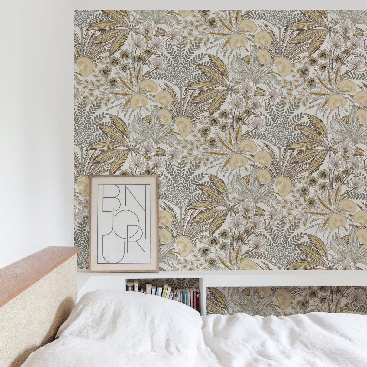 Galerie KRA69002 Karuna Branched Leaves All-over Beige Wallpaper KRA69002 Beige Wallpaper