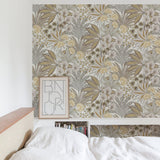 Galerie KRA69002 Karuna Branched Leaves All-over Beige Wallpaper KRA69002 Beige Wallpaper