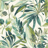 Galerie KRA71201 Karuna Branched Leaves Motive Green Wallpaper KRA71201 Green Wallpaper