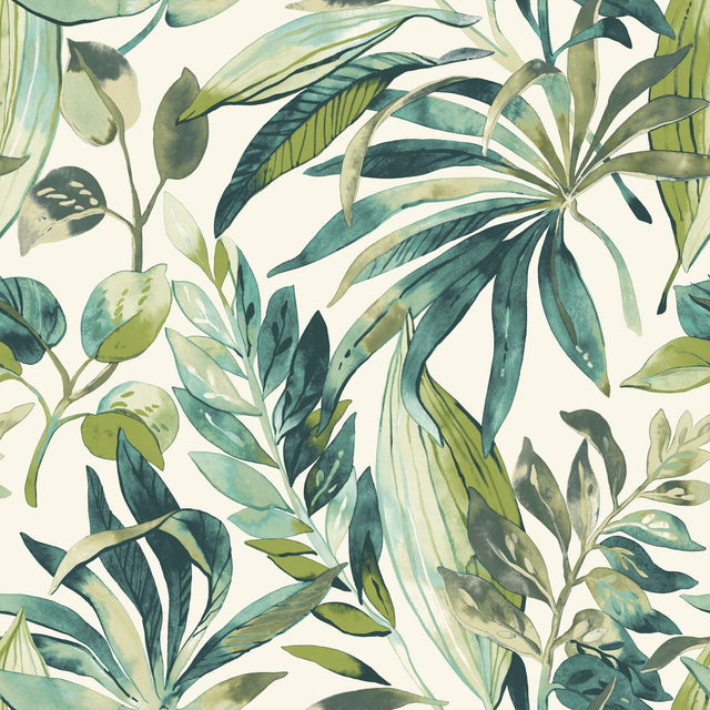 Galerie KRA71201 Karuna Branched Leaves Motive Green Wallpaper KRA71201 Green Wallpaper