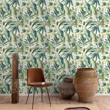 Galerie KRA71201 Karuna Branched Leaves Motive Green Wallpaper KRA71201 Green Wallpaper