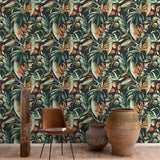 Galerie KRA71202 Karuna Branched Leaves Motive Multi-colored Wallpaper KRA71202 Multi-colored Wallpaper