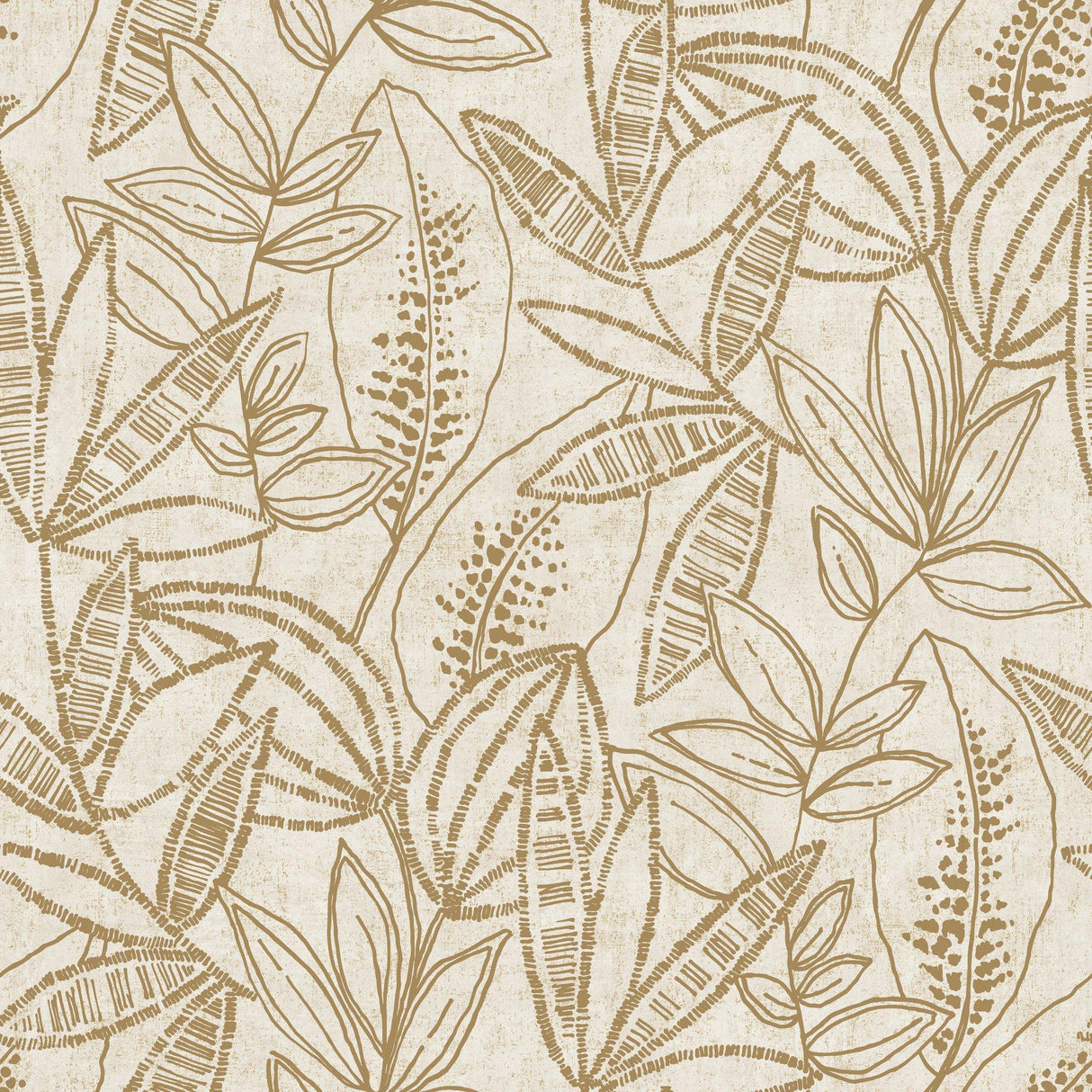 Galerie KRA71801 Karuna Branched Leaves All-over Gold Wallpaper KRA71801 Gold Wallpaper