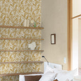 Galerie KRA71801 Karuna Branched Leaves All-over Gold Wallpaper KRA71801 Gold Wallpaper