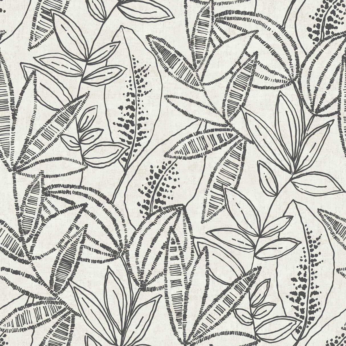 Galerie KRA71802 Karuna Branched Leaves All-over Black Wallpaper KRA71802 Black Wallpaper
